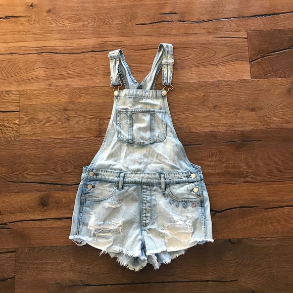 American Eagle Outfitters Pants - AE Acid Wash Overalls (with embroidery)